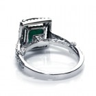 4.25 Cts. 18K White Gold Cushion Cut Emerald Diamond Ring